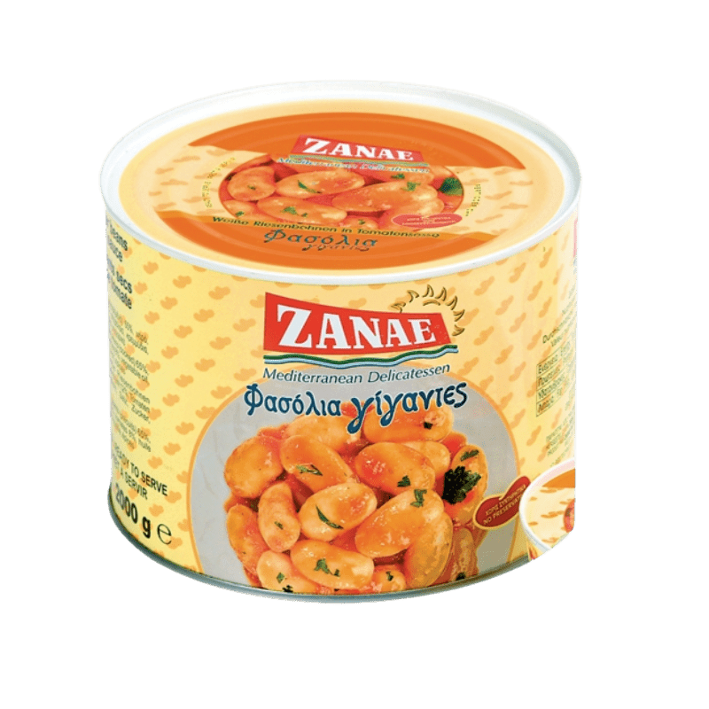 Riesenbohnen Gigantes in Tomatensoße (2Kg) Zanae von Zanae bei Araxxon  - Hochwertiges griechisches Produkt.   Riesenbohnen Gigantes in Tomatensoße (2Kg) Zanae από Zanae στο Araxxon  - Αυθεντικό ελληνικό προϊόν.